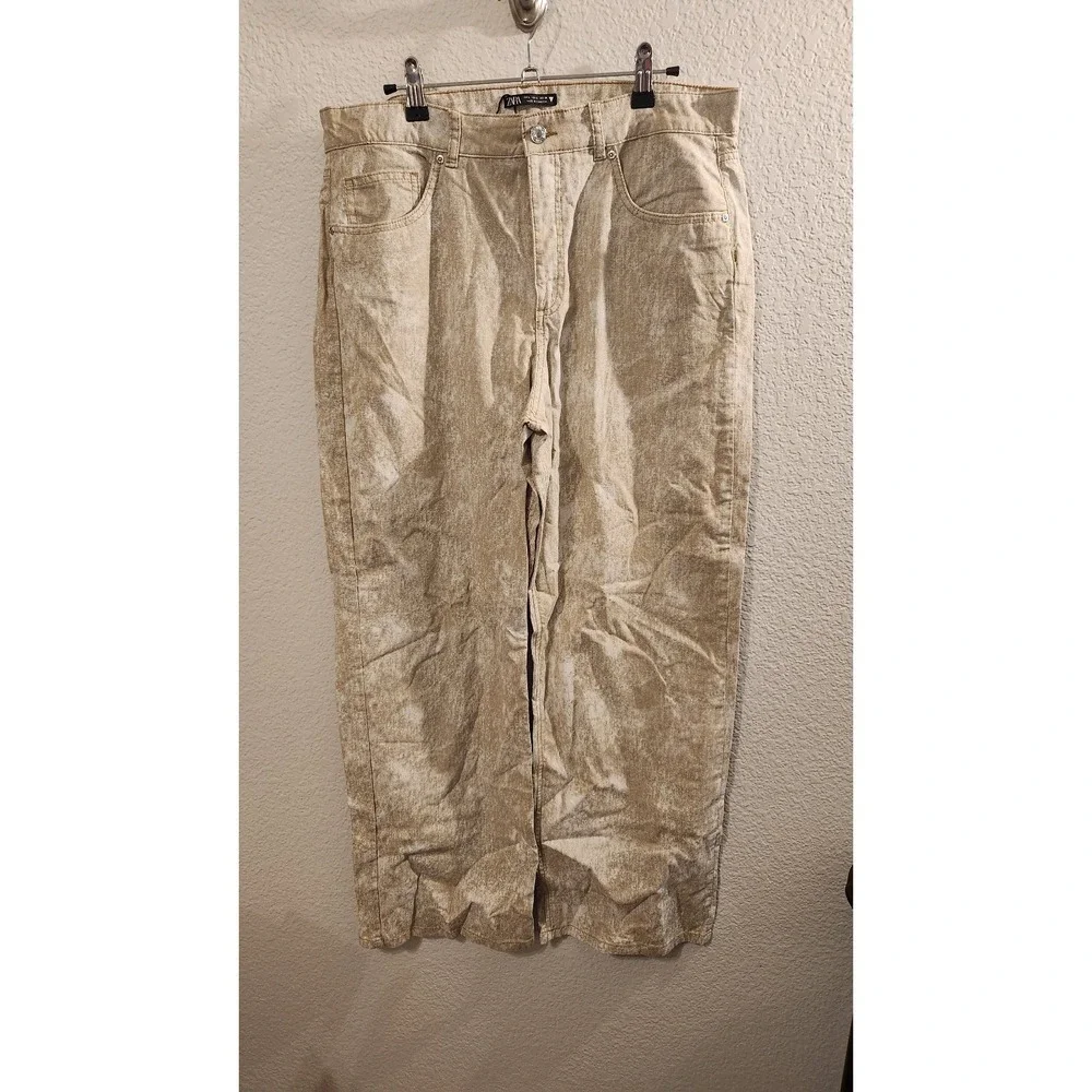 Zara large wide leg linen/cotton‎ pants